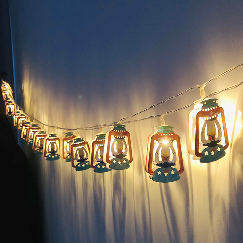 BowLift | Contemporary Boho Iron Lantern Teardrop Star LED String Lights Outdoor Lighting For Garden