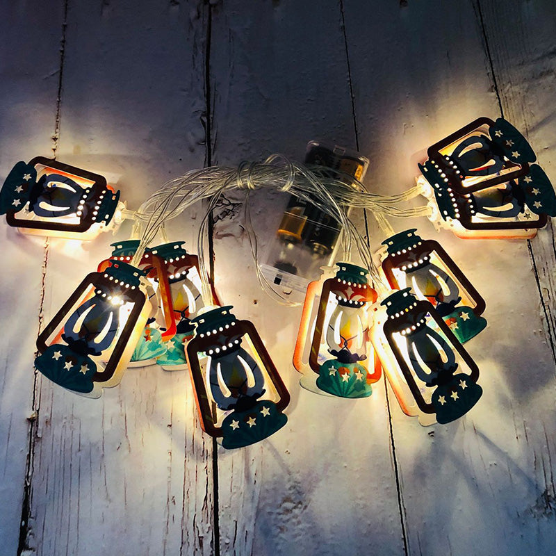 BowLift | Contemporary Boho Iron Lantern Teardrop Star LED String Lights Outdoor Lighting For Garden