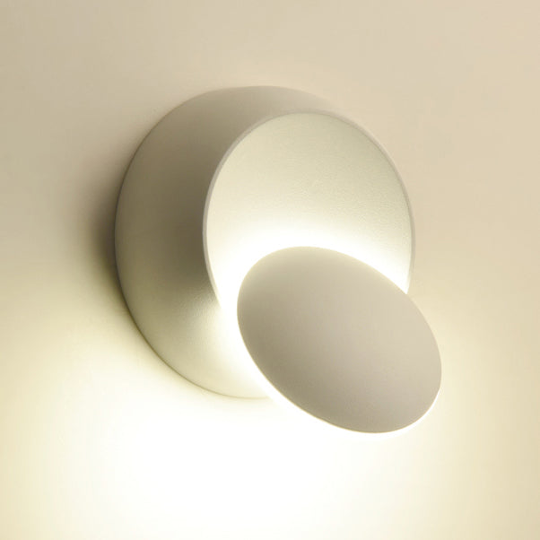 BowLift | Contemporary Nordic Iron Round Eclipse Rotatable LED Wall Light for Nightstand