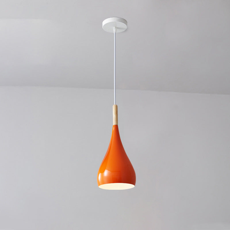 BowLift | Nordic Iron Wood Aluminum Pumpkin Water Drop 1-Light Pendant Light for Dining Room