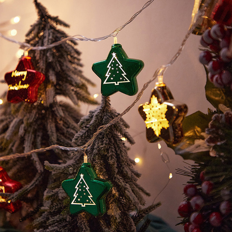BowLift | Modern Art Deco Battery USB Plastic Star Ball Christmas Tree Decoration LED String Light For Bedroom