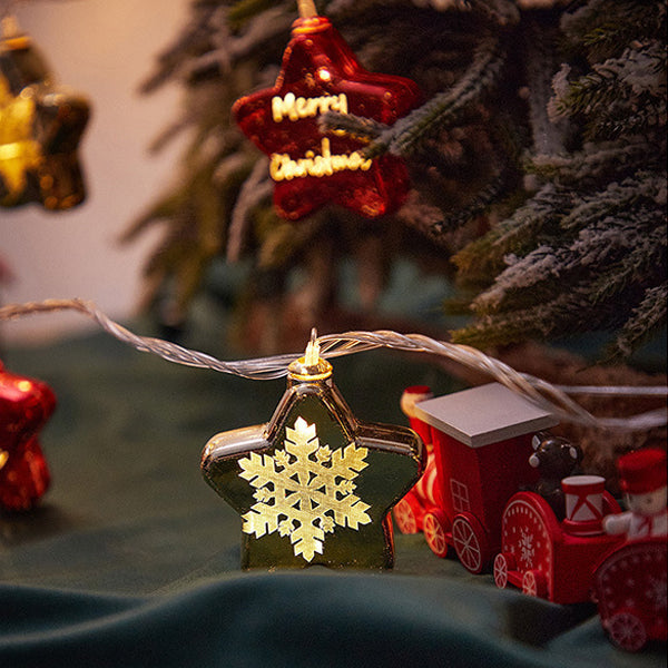 BowLift | Modern Art Deco Battery USB Plastic Star Ball Christmas Tree Decoration LED String Light For Bedroom