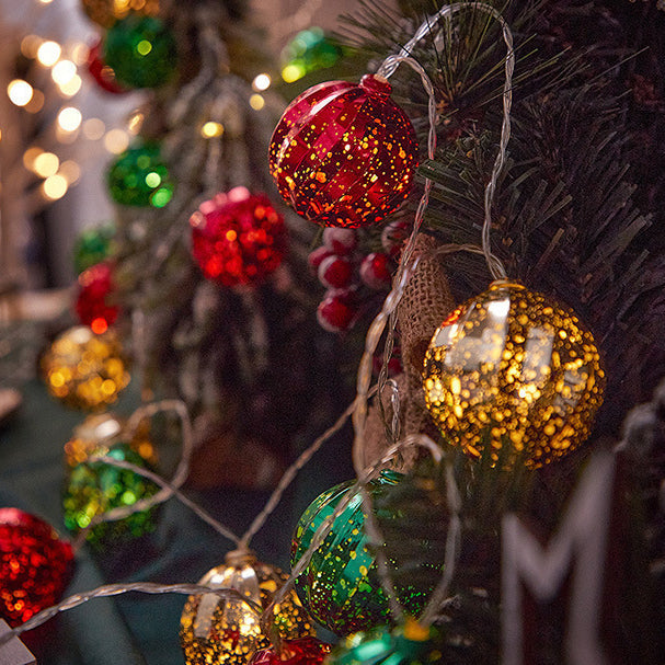 BowLift | Modern Art Deco Battery USB Plastic Star Ball Christmas Tree Decoration LED String Light For Bedroom