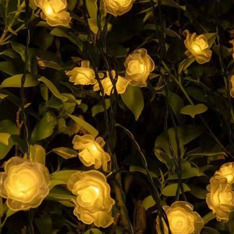 BowLift | Modern Art Deco Solar Battery Waterproof PVC Rose Romantic Decoration LED String Light For Garden
