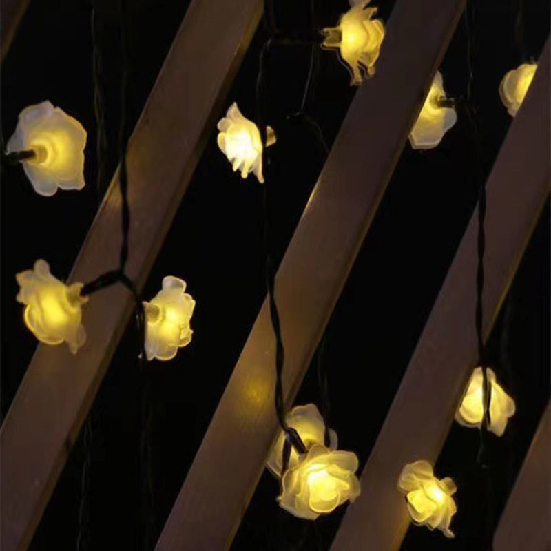 BowLift | Modern Art Deco Solar Battery Waterproof PVC Rose Romantic Decoration LED String Light For Garden