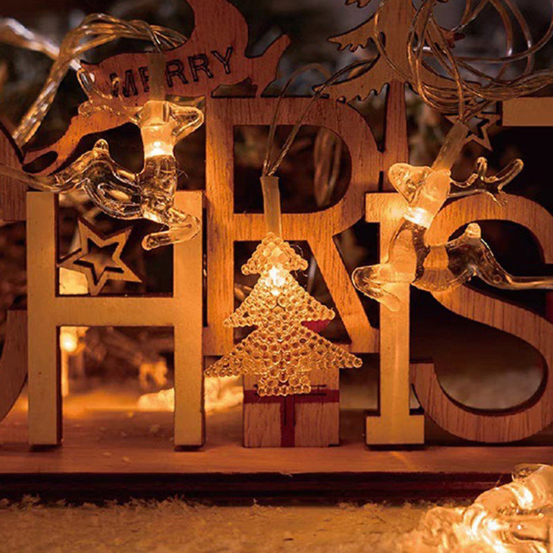 BowLift | Modern Art Deco Battery USB PVC Deer Snow Star Christmas Tree Decoration LED String Light For Entertainment Room