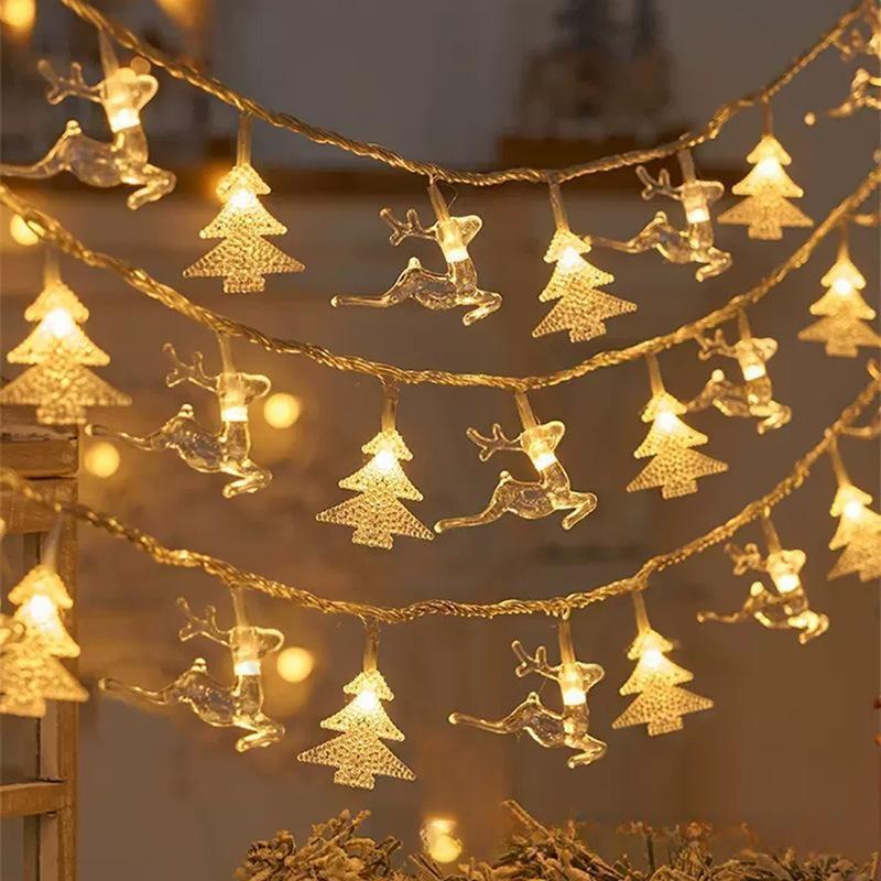 BowLift | Modern Art Deco Battery USB PVC Deer Snow Star Christmas Tree Decoration LED String Light For Entertainment Room