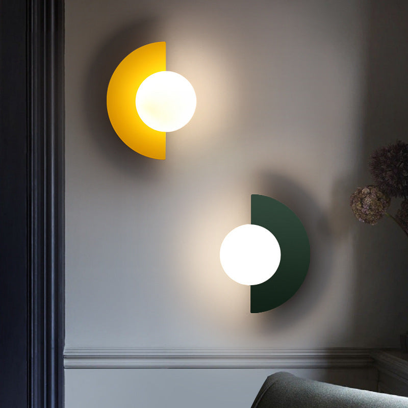 BowLift | Glass Globe Wall Light with Colourful Base