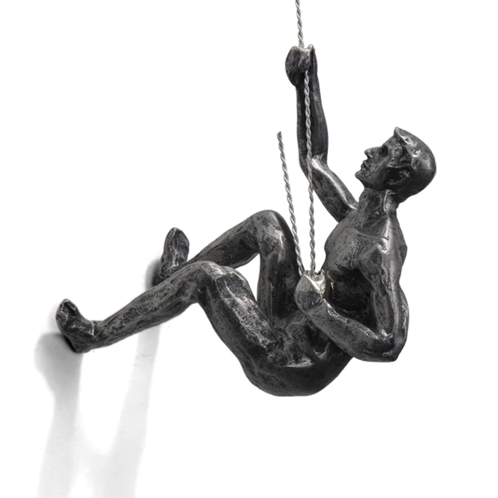 BowLift | CraftedClimb Climbing Figures Wall Decoration – Inspiring Wall Art of Resin and Iron