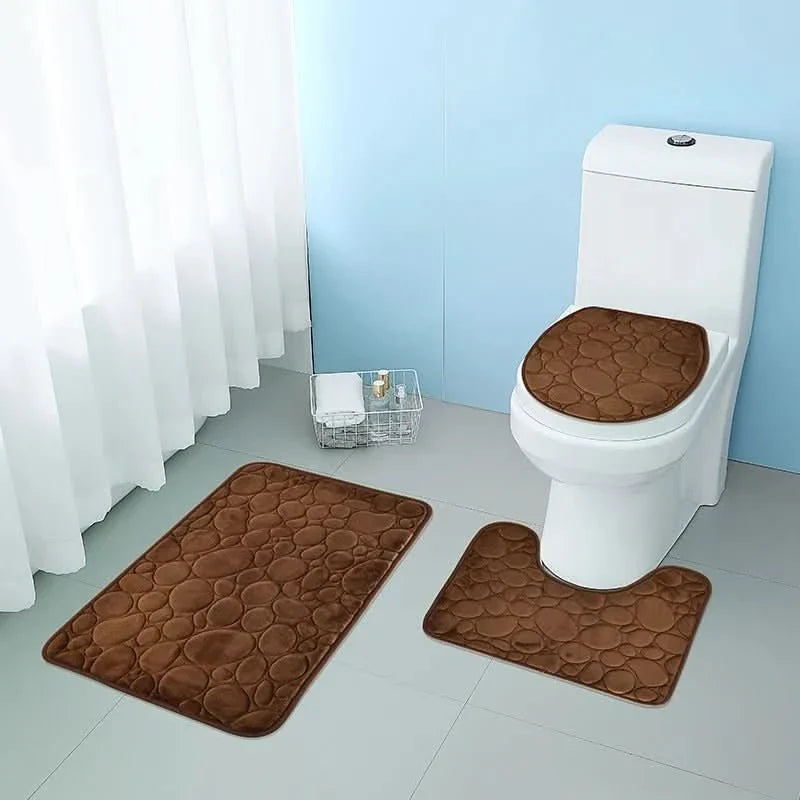 BowLift | 3-piece bathroom mat set made of microfiber, non-slip & absorbent