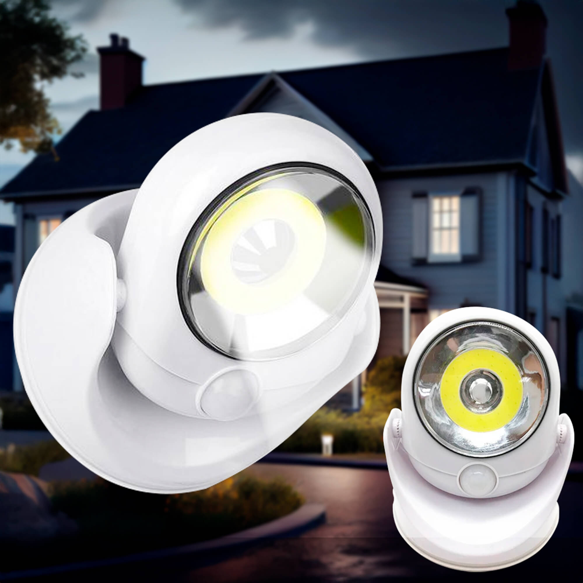 BowLift | Battery Operated Outdoor Security Light with Motion Sensor – Waterproof LED Light for Garden & Driveway | 450 Lumens