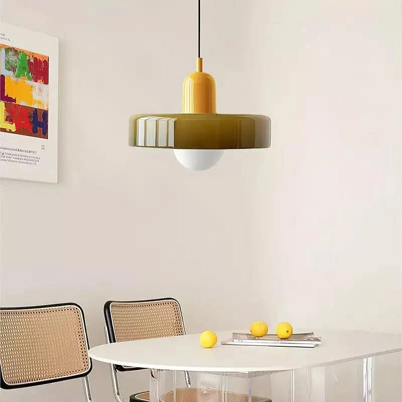 BowLift | Bauhaus Colored Glass Pendant Light