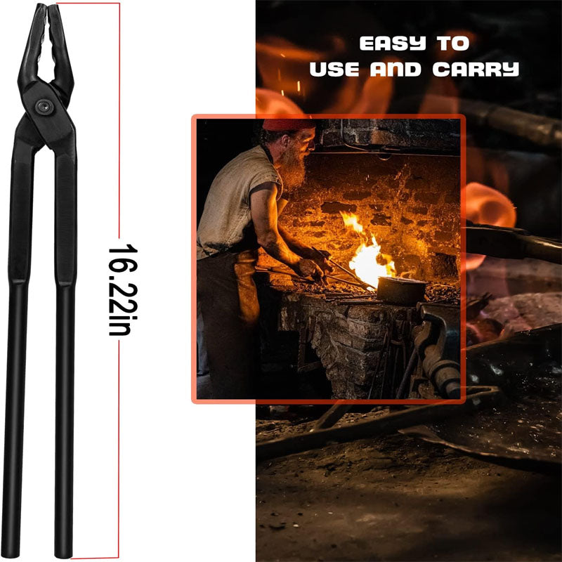 BowLift | Wolf Jaw Blacksmith Tongs for Beginner & Professional Blacksmiths Bladesmiths & Craftsmen (15 in 16 in 17 in)