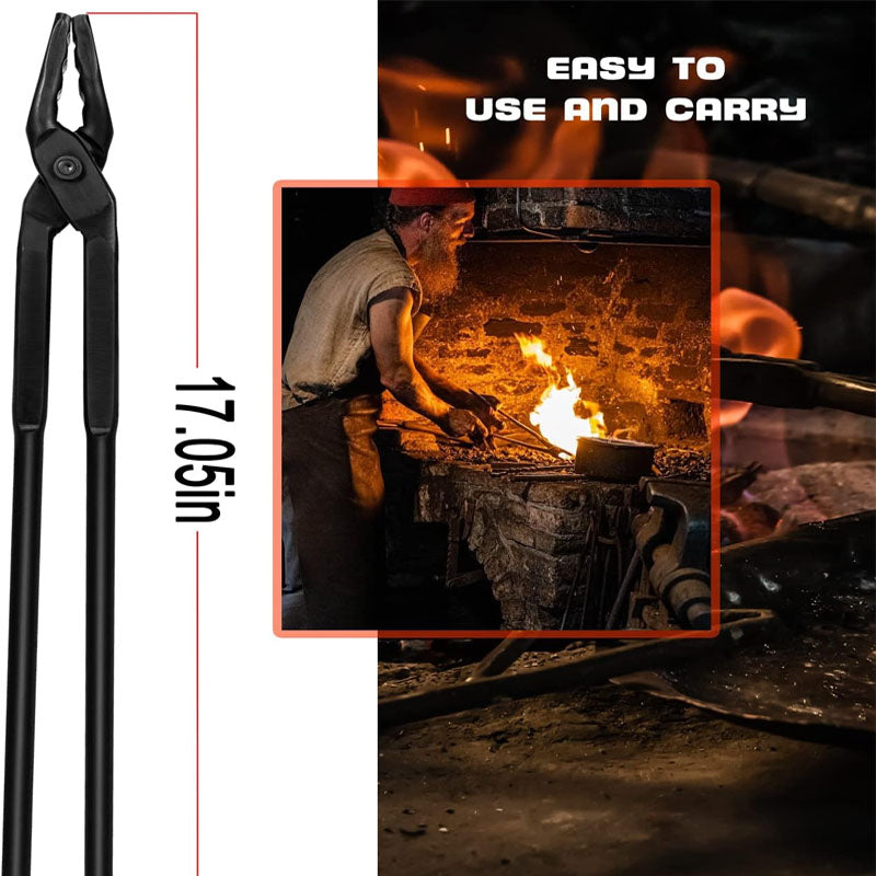 BowLift | Wolf Jaw Blacksmith Tongs for Beginner & Professional Blacksmiths Bladesmiths & Craftsmen (15 in 16 in 17 in)