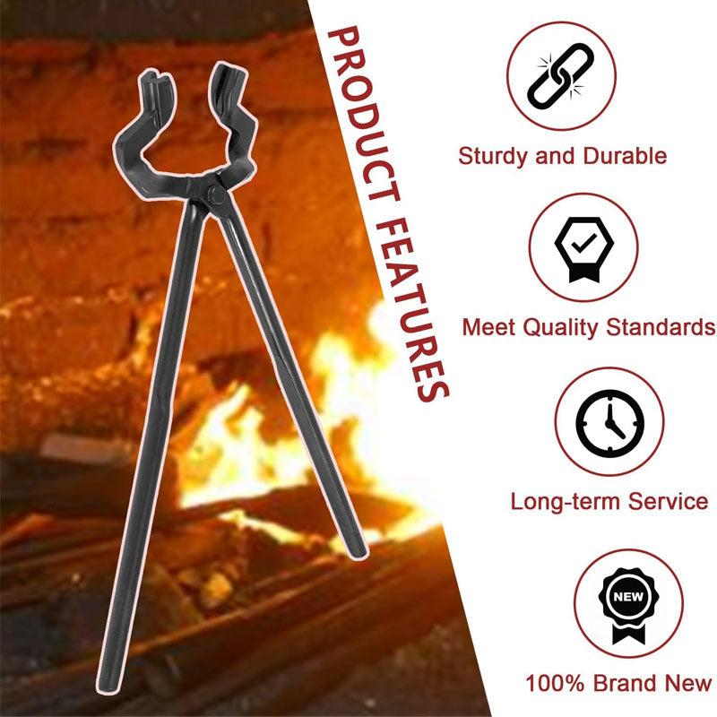 BowLift | 16"Z- V-Bit Style Tongs Blacksmith Tongs Z-Jaw Offset Knife Making Tongs Blacksmith for Beginner and Seasoned Blacksmiths Bladesmiths and Craftsmen