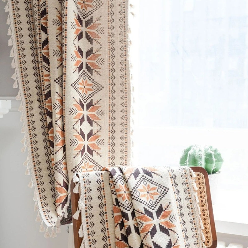 BowLift | Bohemian Geometric Semi-Blackout Curtain