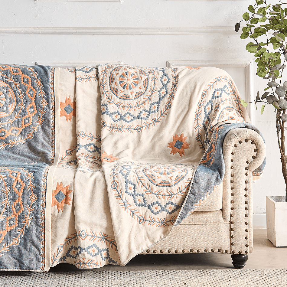 BowLift | Cotton blanket with mandala pattern for indoors & outdoors