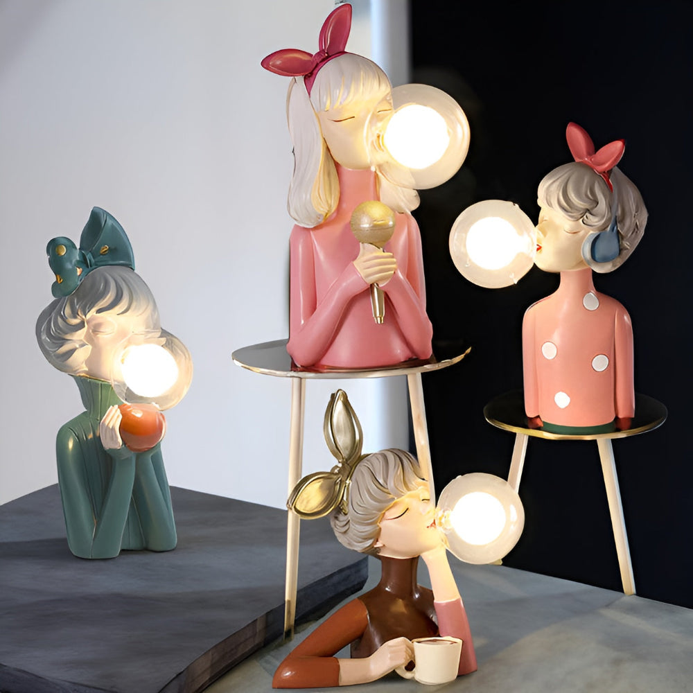 BowLift | BubbleFairies Table Lamp – Enchanting Quartet Cartoon Girl Figurine Light