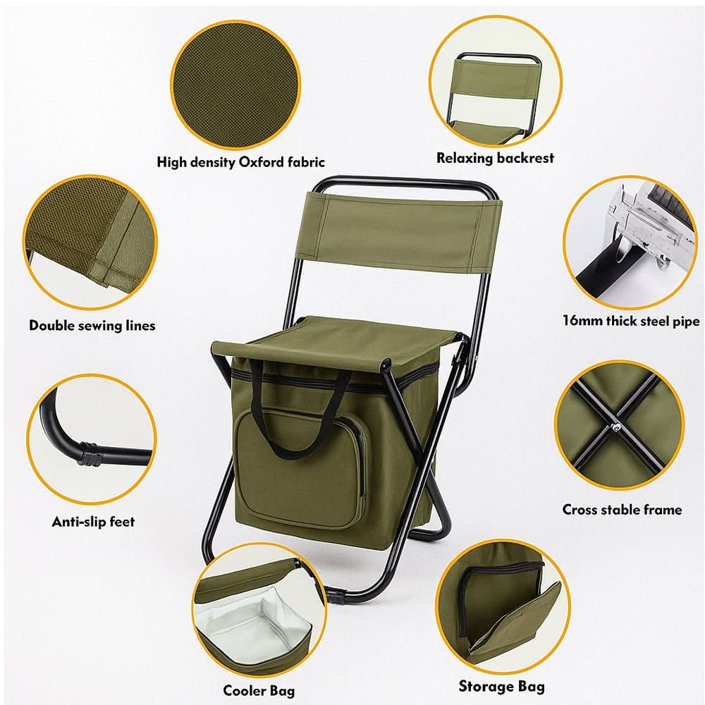 BowLift | Folding chair with integrated cooler bag for outdoor adventures