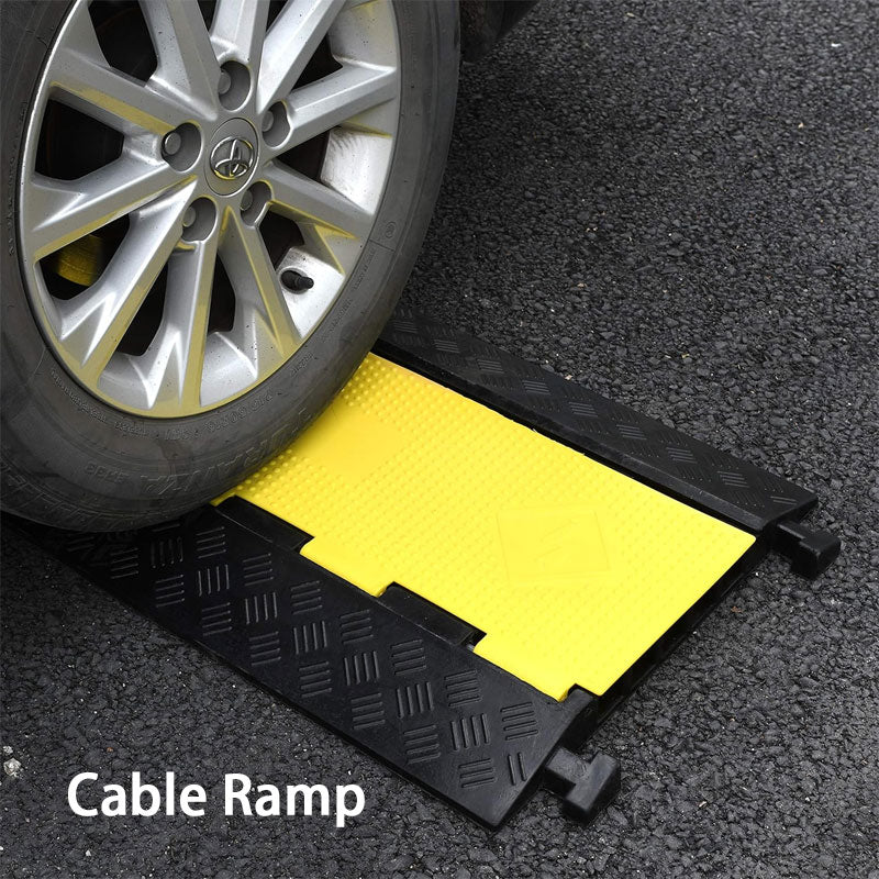 BowLift | 1 Pack Rubber Cable Ramp Hose Cable Protector Ramp 5 Channel 22000 lbs Load Capacity For Indoor Outdoor