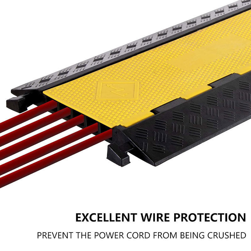 BowLift | 1 Pack Rubber Cable Ramp Hose Cable Protector Ramp 5 Channel 22000 lbs Load Capacity For Indoor Outdoor