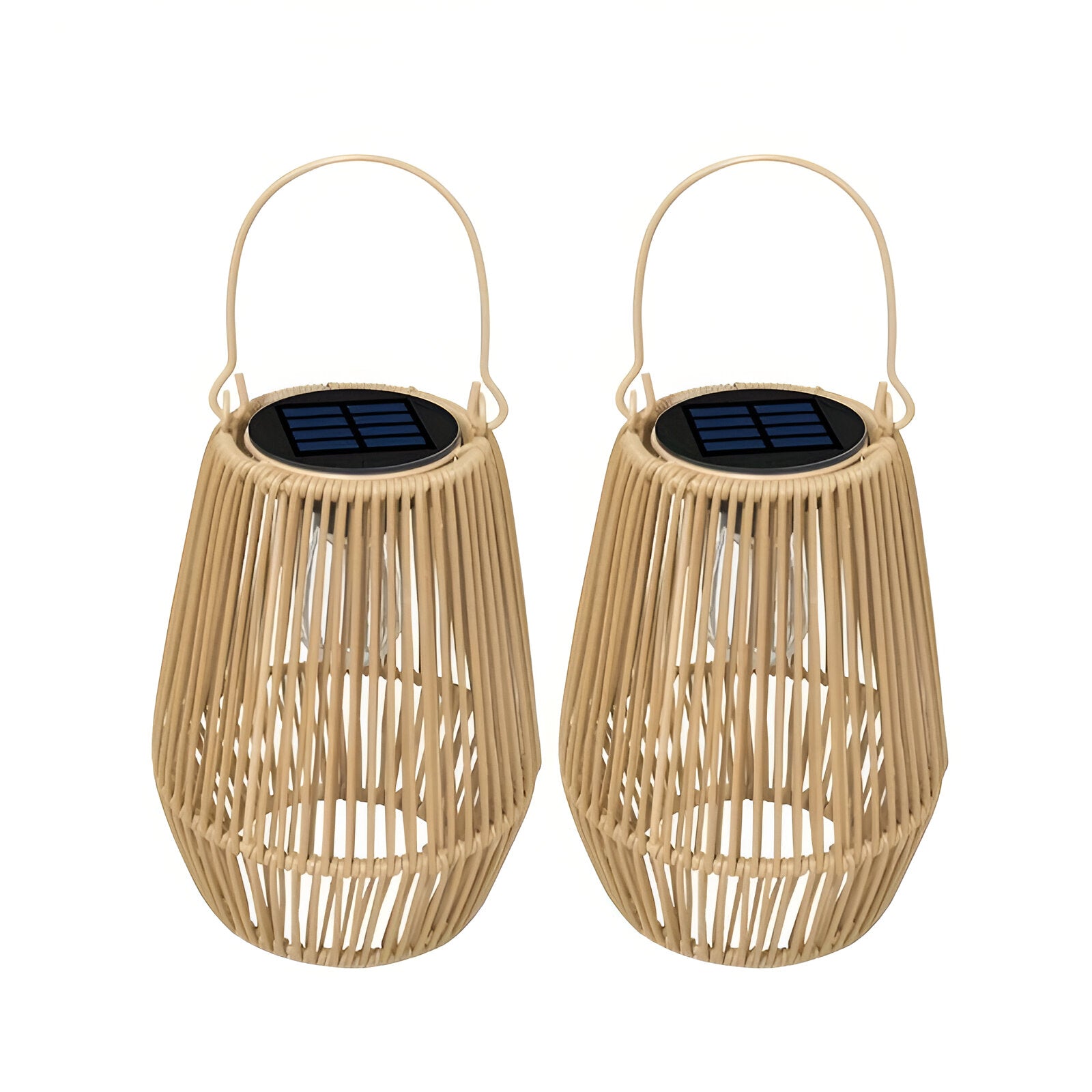 BowLift | CageRattan – Bamboo Solar Garden Light – Waterproof Hanging Lantern