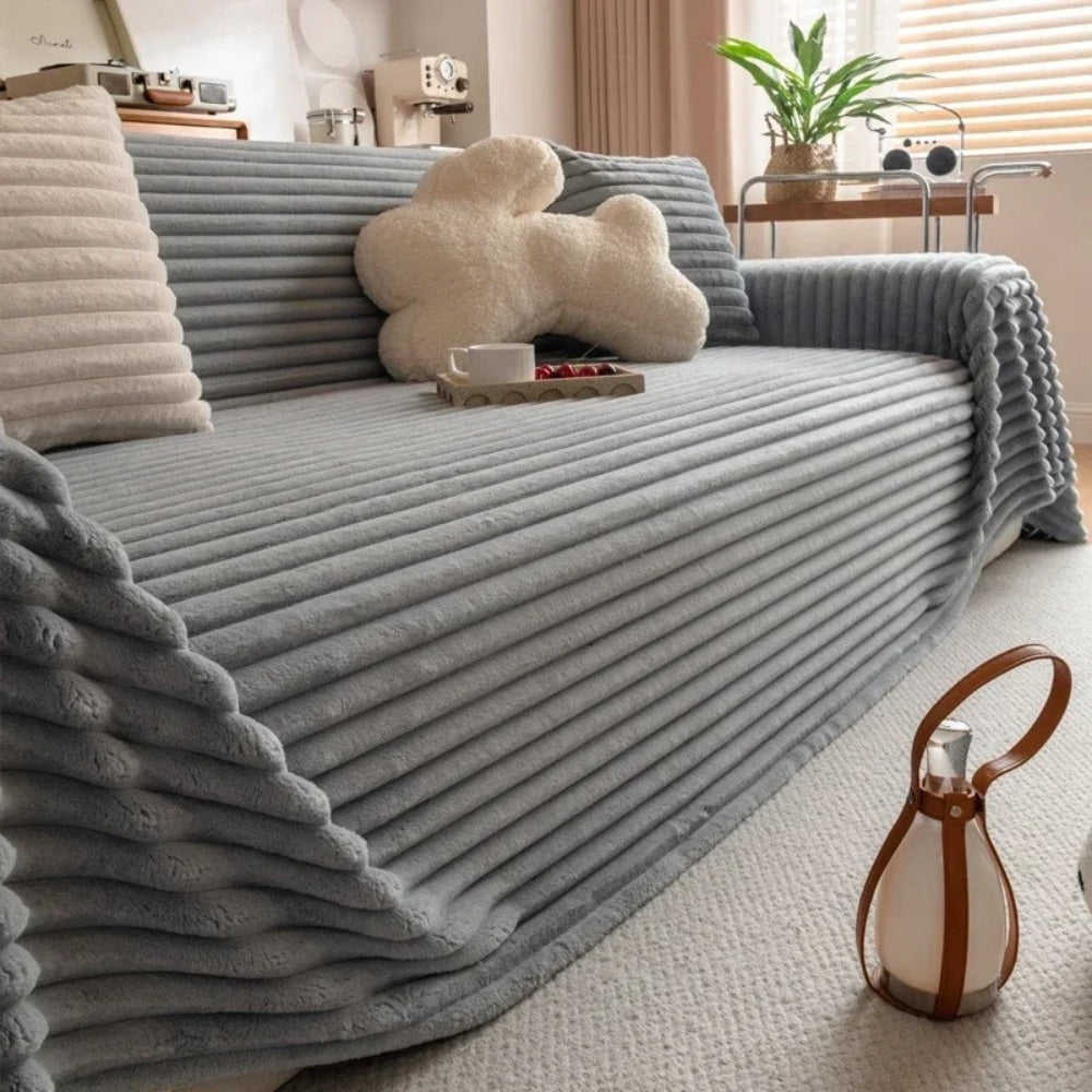 BowLift | Plush Striped Warm Sofa Cover