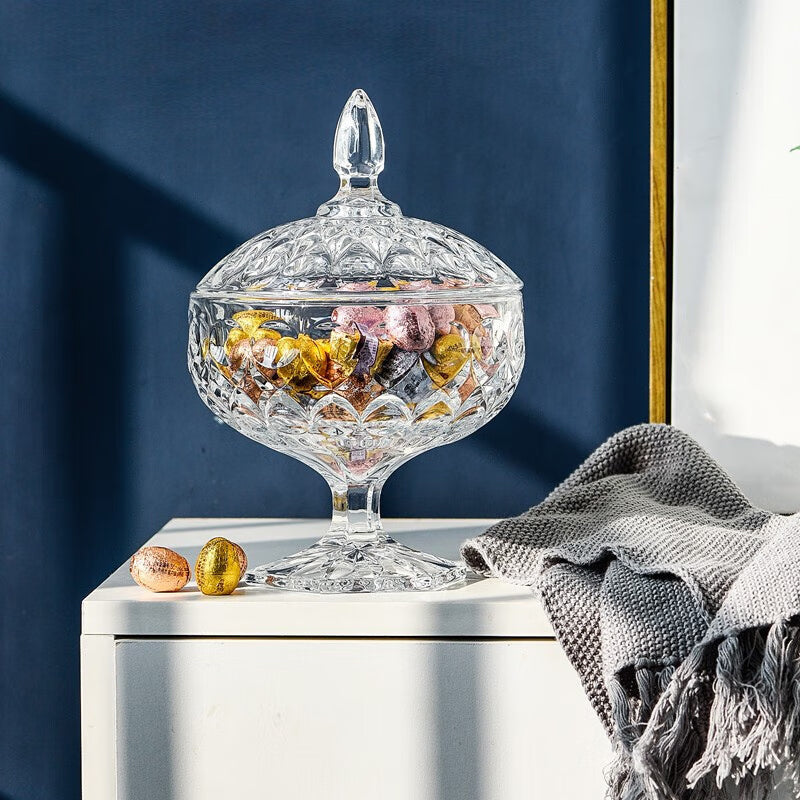 BowLift | European Style Glass Sugar Jar Candy Jar Storage Jar Transparent Tall Glass Sugar Jar