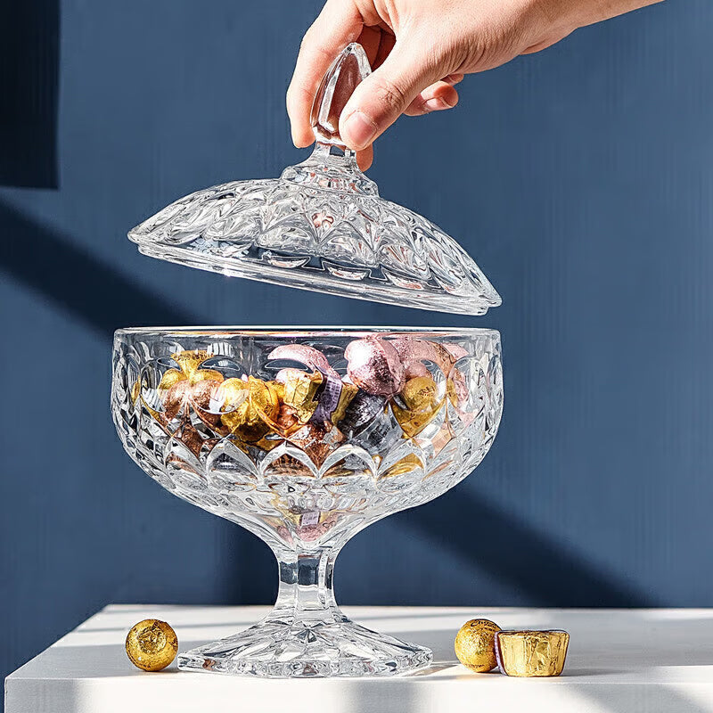 BowLift | European Style Glass Sugar Jar Candy Jar Storage Jar Transparent Tall Glass Sugar Jar