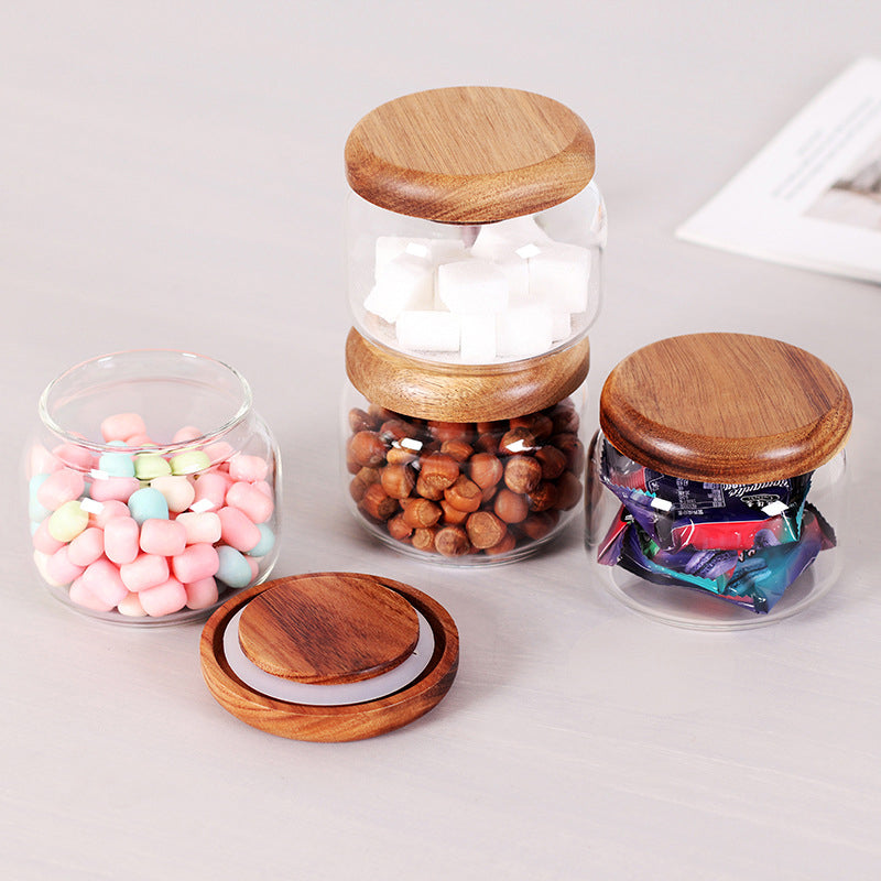 BowLift | 11.Kitchen Jars 6-Piece Set 8.5 Oz Glass Spice Jars Food Grade Push-On Small Round Jars Sealed Storage Bottles