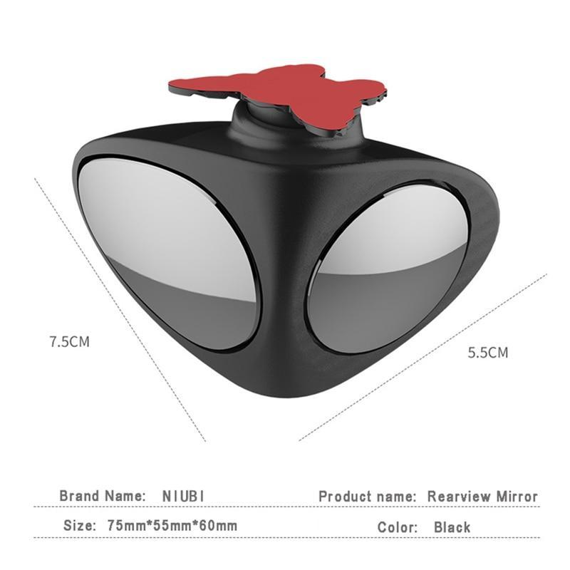 BowLift | Car Mirror Large Vision Rear View Auxiliary Reversal Blind Zone Wide Angle Mirror360 Rotation Adjustable Dual Lens Coach Mirror