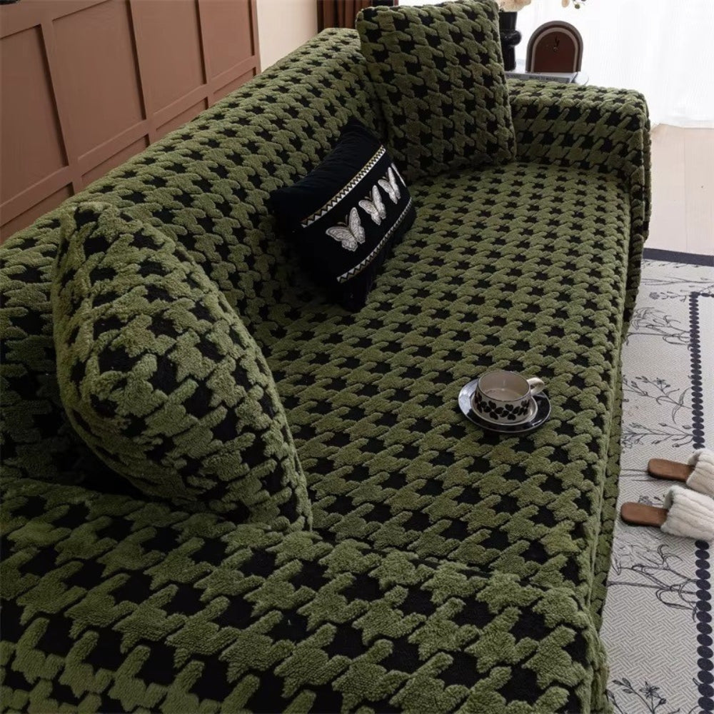BowLift | Cavalli Houndstooth Plush Sofa Cover