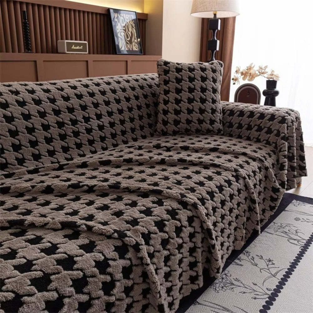 BowLift | Cavalli Houndstooth Plush Sofa Cover