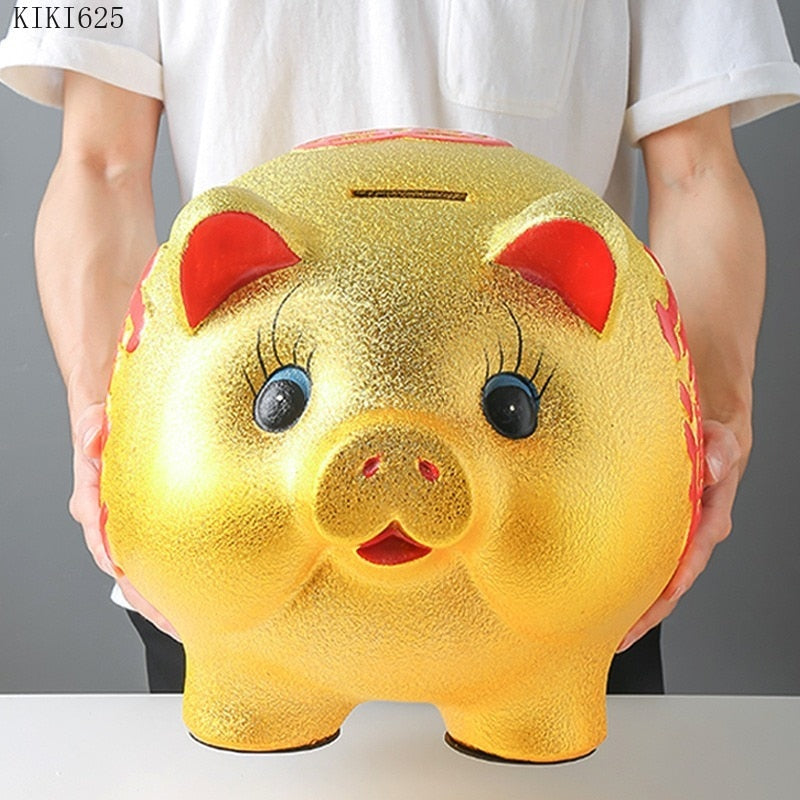 BowLift | Ceramic lucky pig coin piggy bank large capacity children's storage box cute pig animal glass home piggy bank children's gift