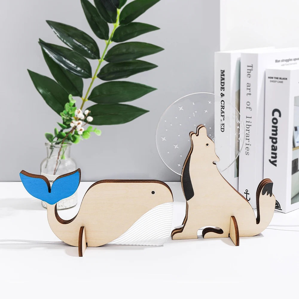 BowLift | Charming wooden animals LED bedside lamps