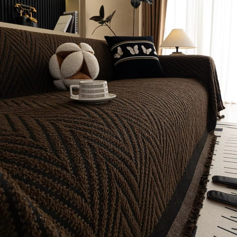 BowLift | Chevron Herringbone Tassel Sofa Cover