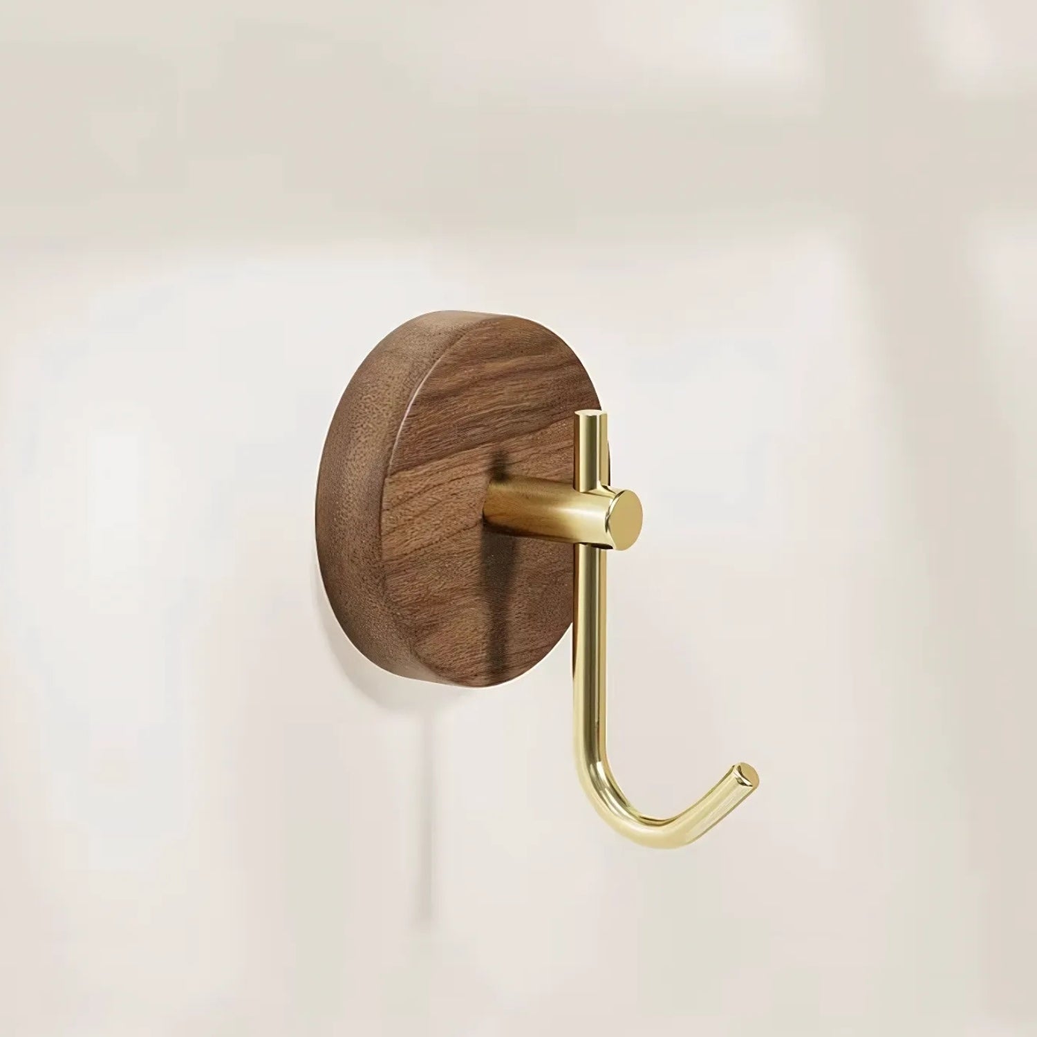 BowLift | Chic Round Self-Adhesive Timber Wall Hook Piece