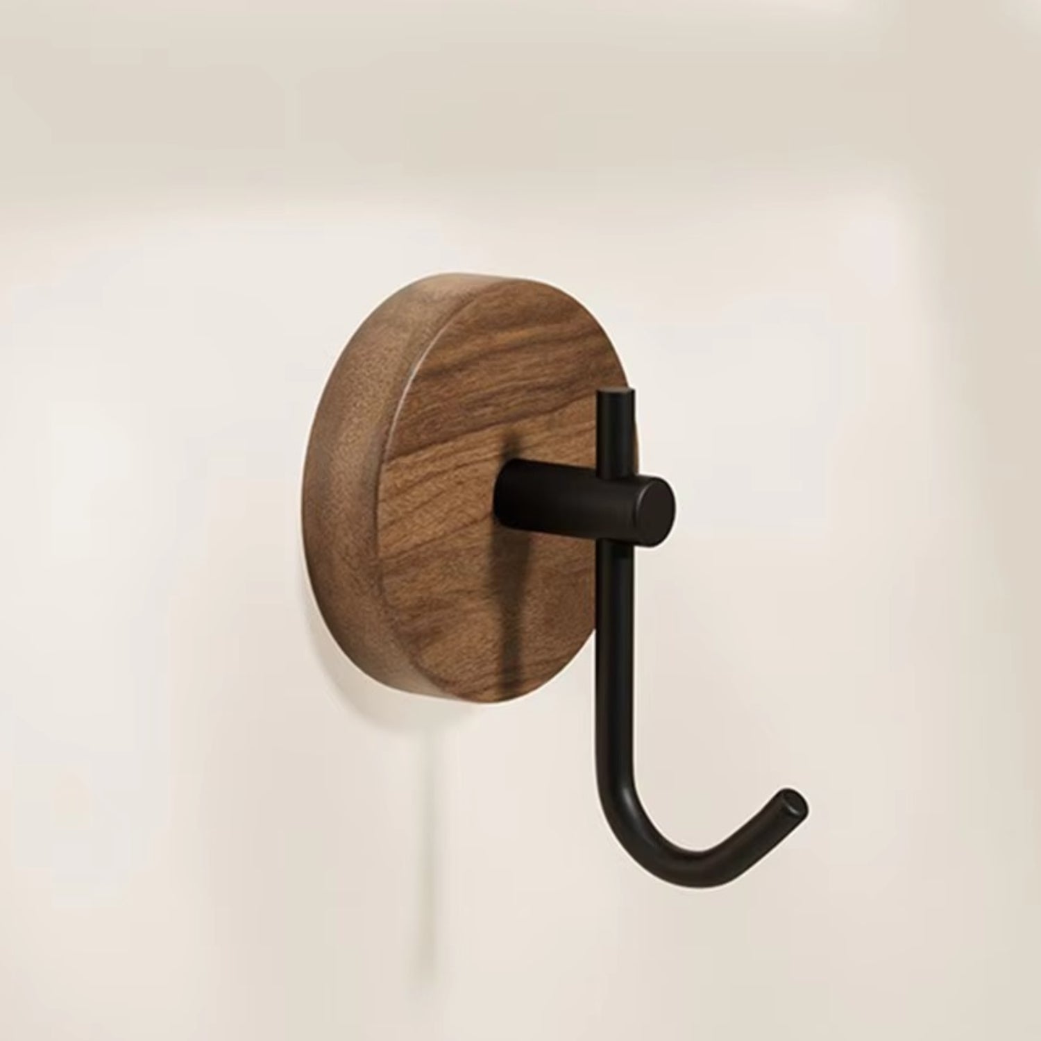 BowLift | Chic Round Self-Adhesive Timber Wall Hook Piece