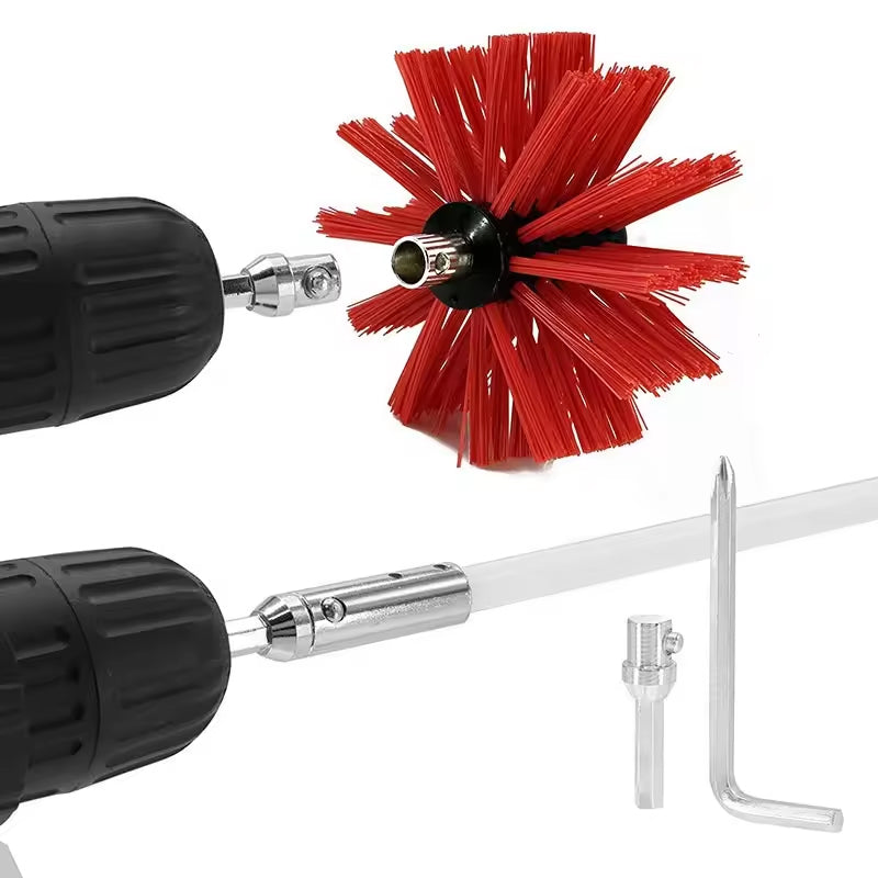 BowLift | 12 Feet Rotary Power Drill Nylon Chimney Sweep Brush Dryer Vent Cleaning Kit With Flexible