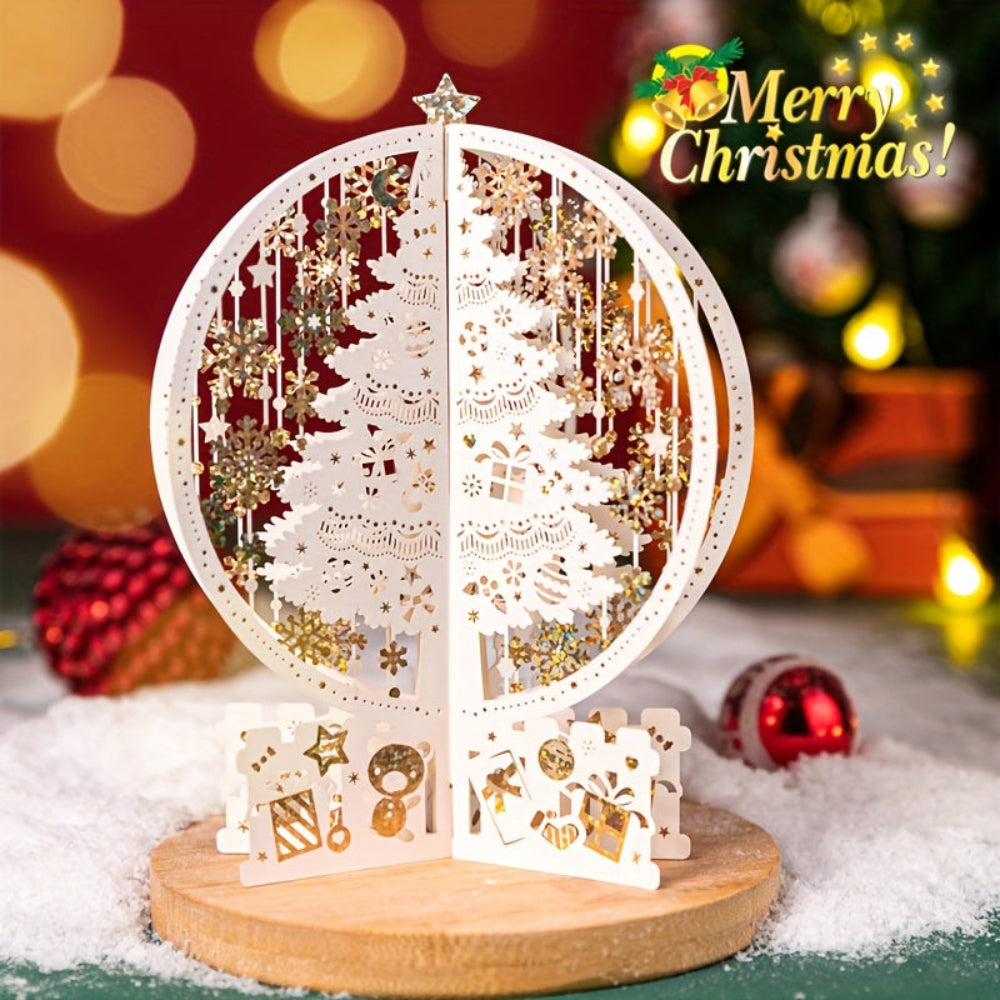 BowLift | Christmas Cards 3D Pop Up Laser Cut Tree Ornament Display