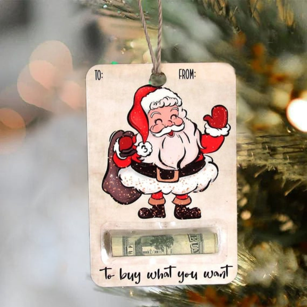 BowLift | Christmas Cards Wooden Money Holder Ornament Decoration