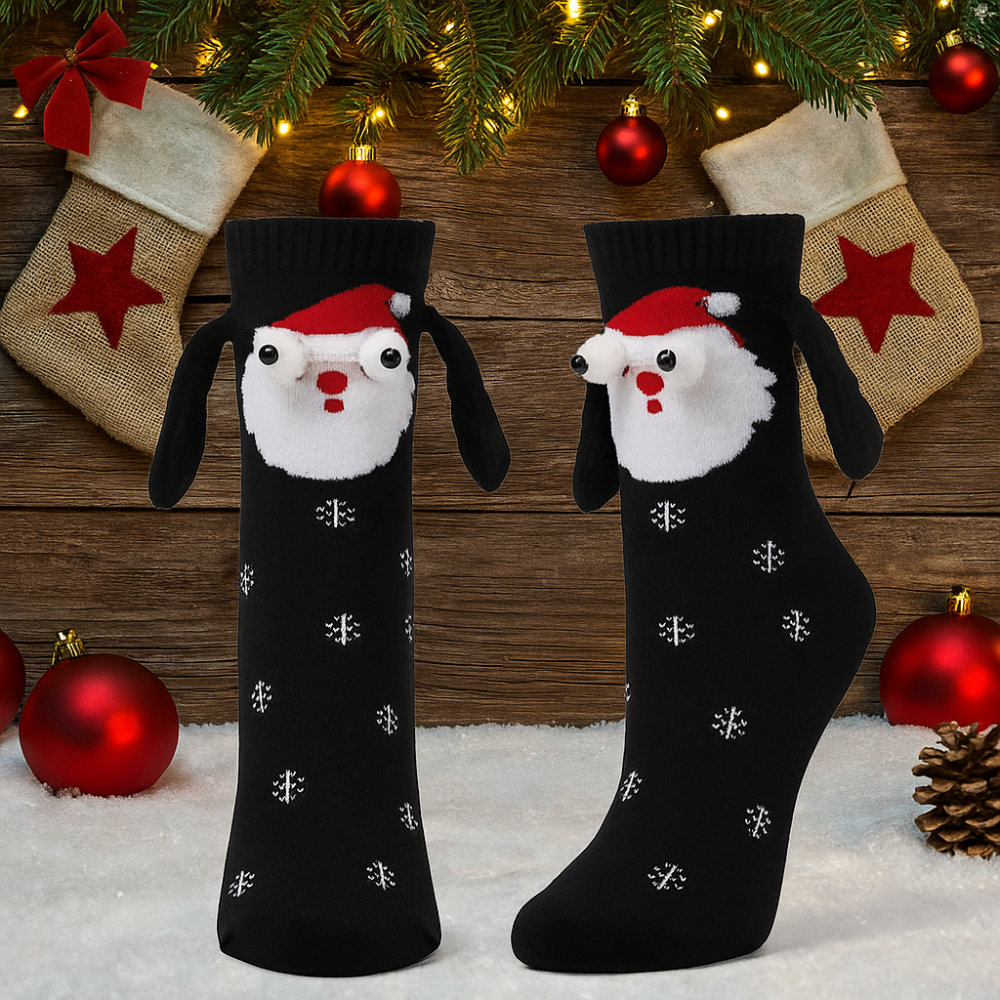 BowLift | Christmas Stockings Funny Socks Couple Hand-Holding Cozy Gift