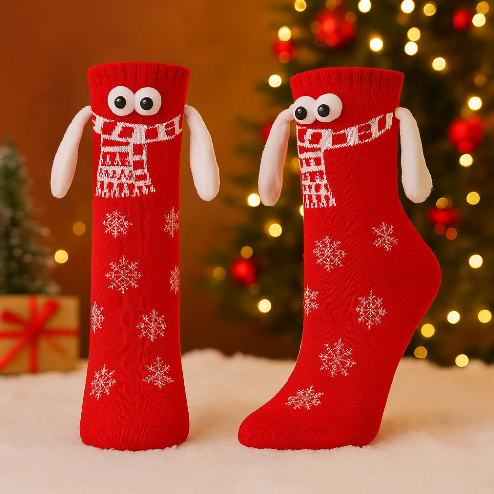 BowLift | Christmas Stockings Funny Socks Couple Hand-Holding Cozy Gift