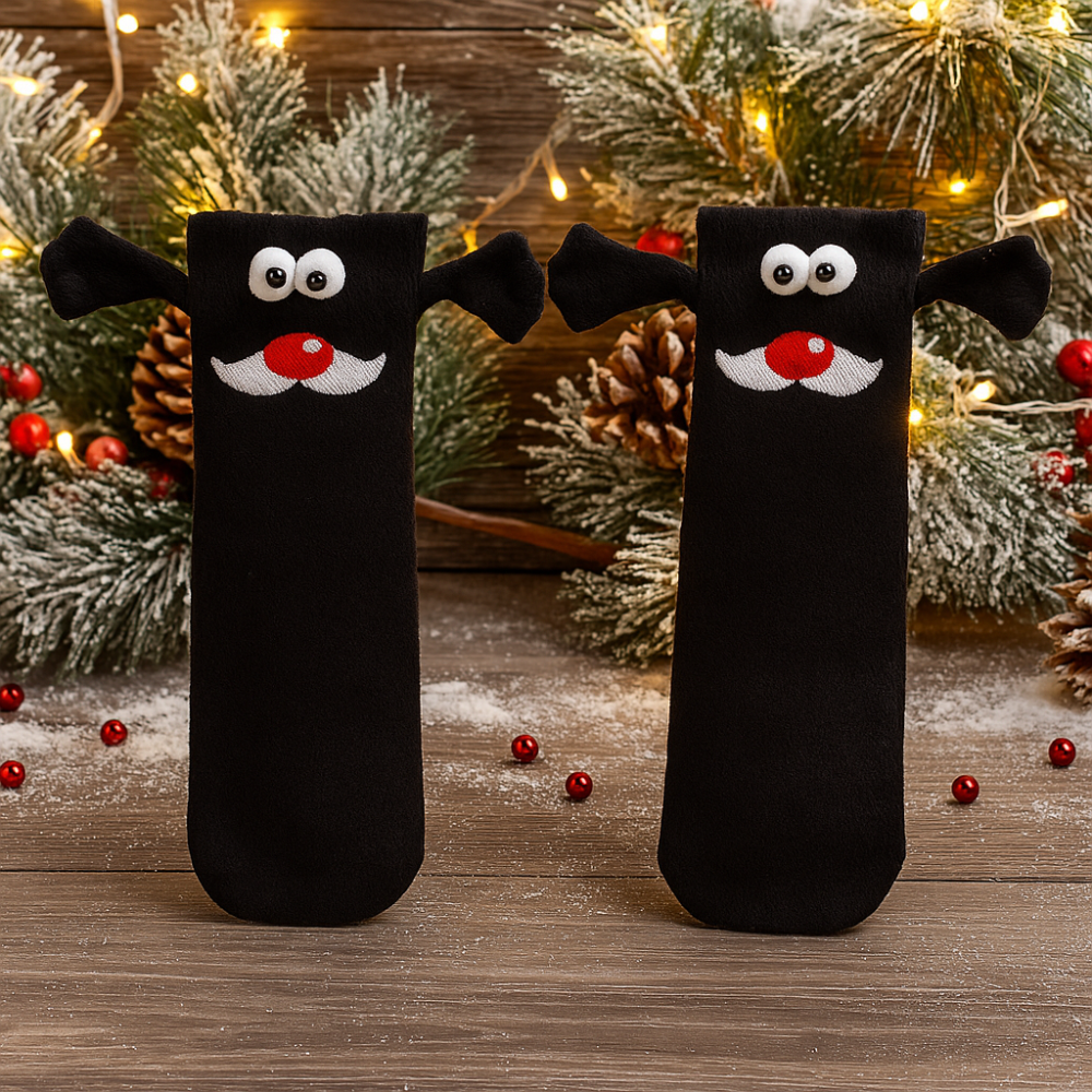 BowLift | Christmas Stockings Funny Socks Couple Hand-Holding Cozy Gift