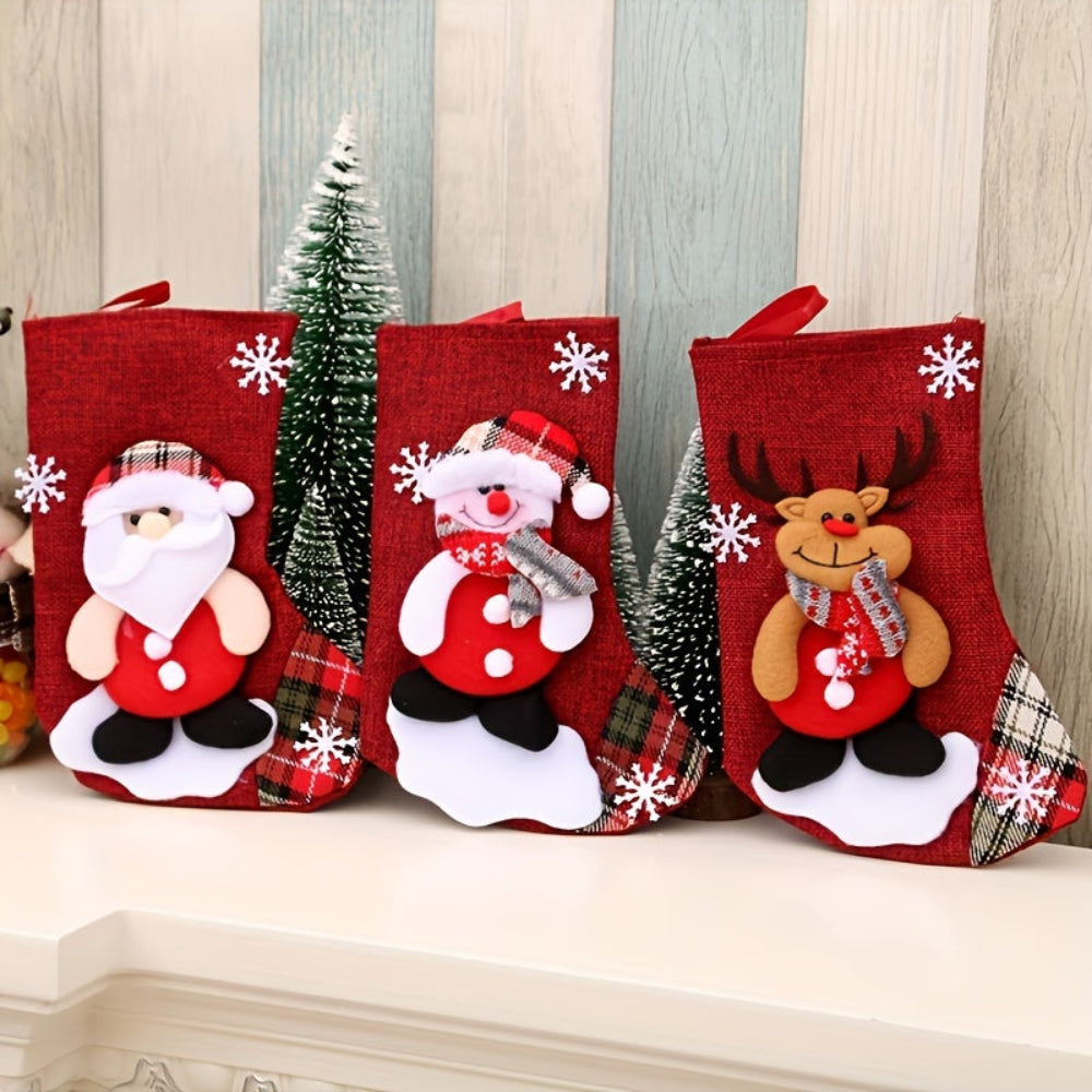 BowLift | Christmas Stockings Santa Snowman Reindeer Holiday Fireplace Decor