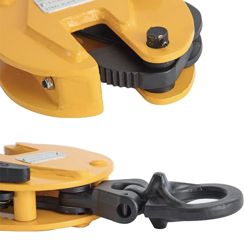 BowLift | 1T Vertical Plate Clamp 2200LBS Plate Clamp Jaw Opening up to 0.6'' Steel Plate Lifting Clamp for Vertical Lifting and Transporting Yellow