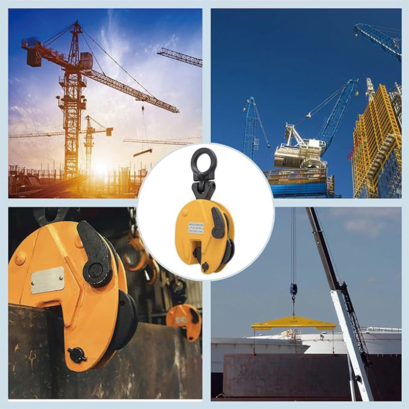 BowLift | 1T Vertical Plate Clamp 2200LBS Plate Clamp Jaw Opening up to 0.6'' Steel Plate Lifting Clamp for Vertical Lifting and Transporting Yellow