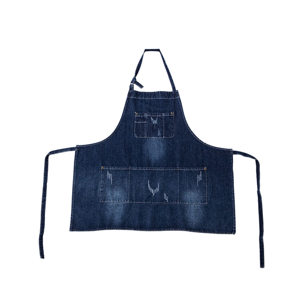 BowLift | Classic Blue Denim Apron with Front Pocket for Kitchen & Gardening