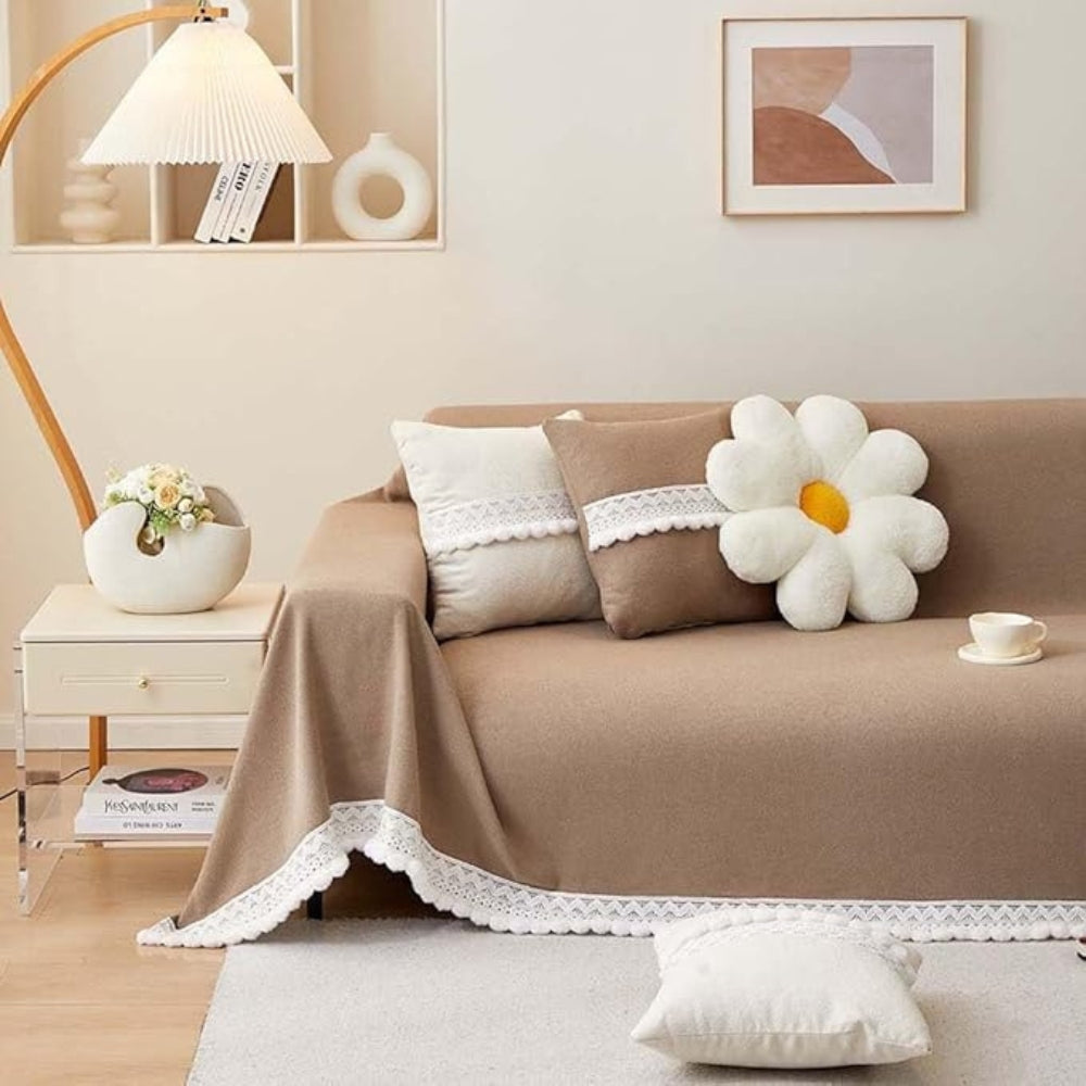 BowLift | Classic Chenille Lace Edge Sofa Cover