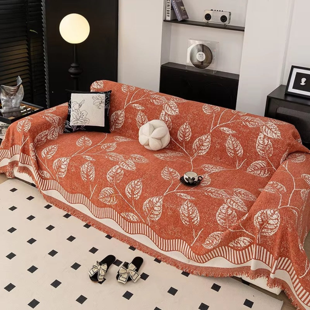 BowLift | Classic Chenille Leaf Sofa Cover